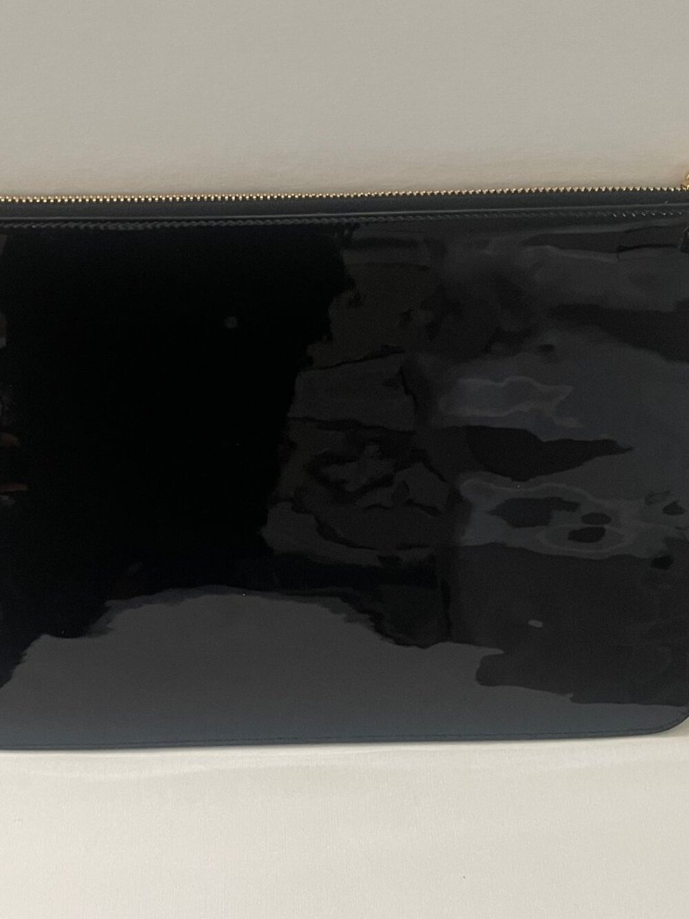 Alexander McQueen Black Patent Leather Skull Charm Large Pouch 420860 DP00G 1000 - Picture 3 of 3